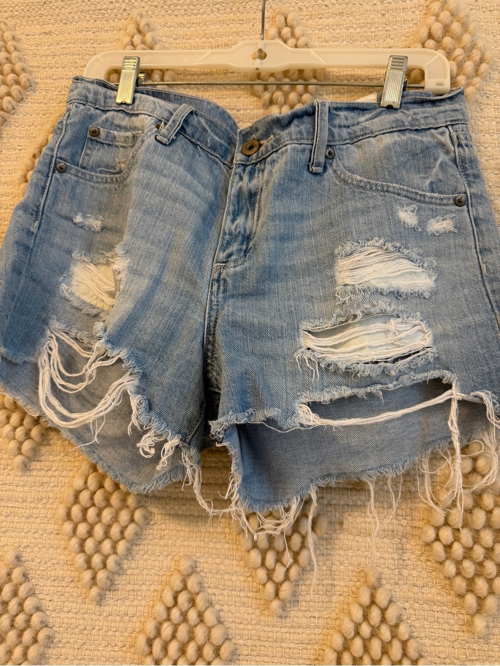 Pistola 28 Light Wash Distressed Denim Cutoff Shorts